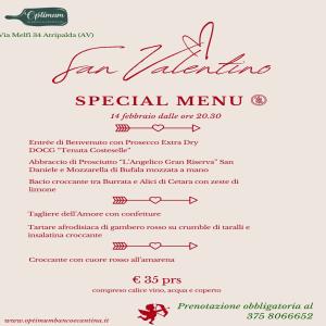 Menu San Valentino 2024